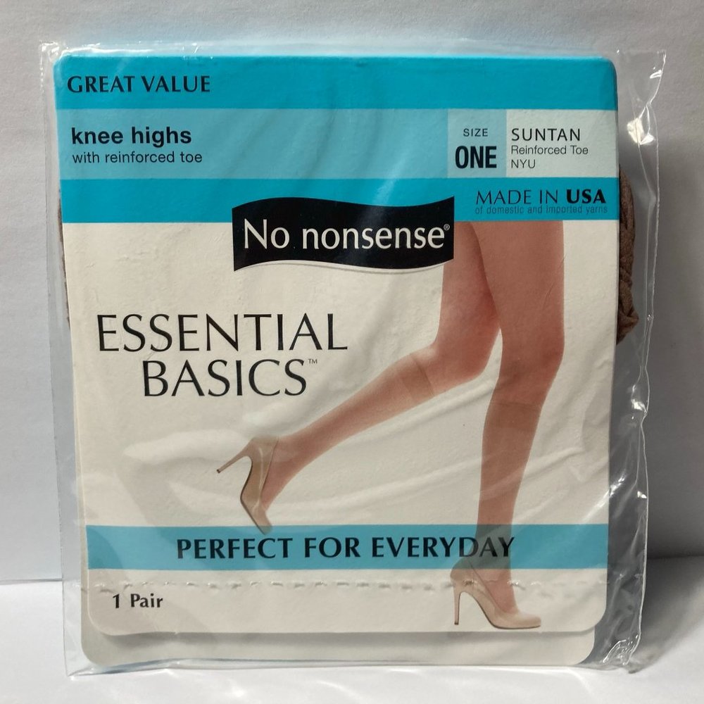 No Nonsense Knee High Size ONE Suntan 7 Pairs